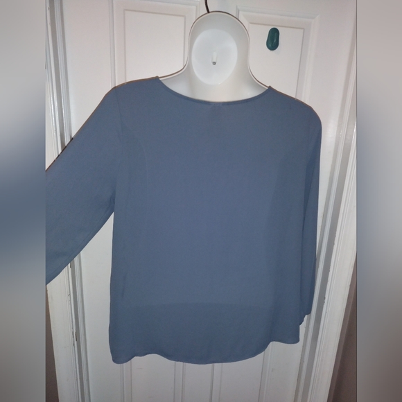 Terra & Sky Blue Women's Plus Woven Long Sleeve Blouse Sz 1X - Picture 2 of 5